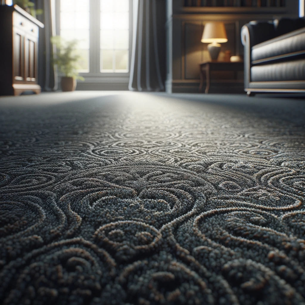 Dark Patterned Carpet in Home
